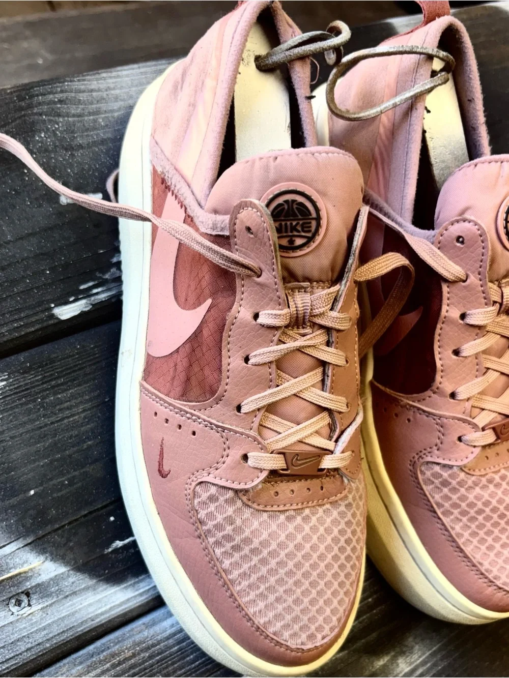 Nike Rose Pink Low-Top Sneakers with Cream Soles
